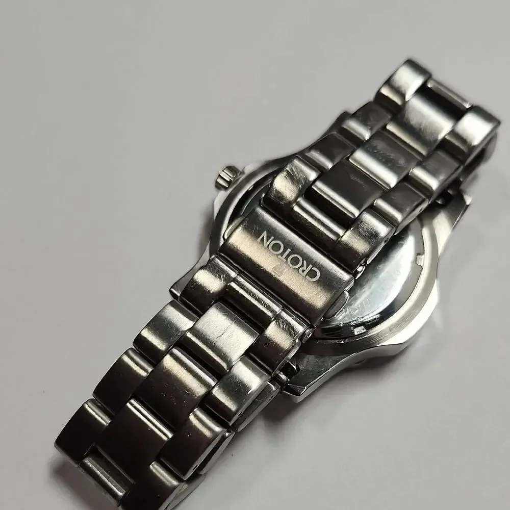 Croton Silver Stainless Steel Men’s Watch with White Dial Croton CA301051